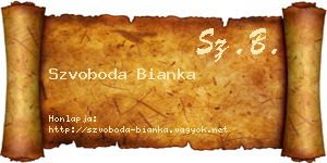 Szvoboda Bianka névjegykártya